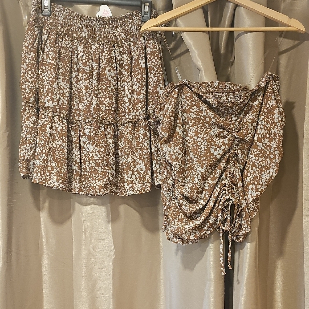 Floral Brown Skirt